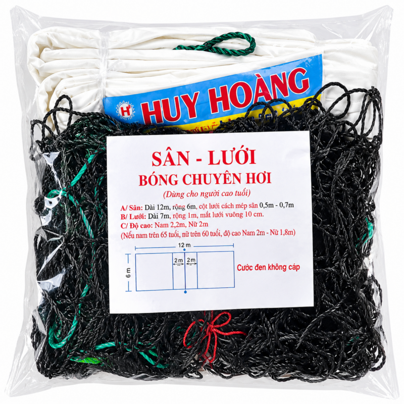 Lưới bóng chuyền hơi không cáp 1 viền 7m
