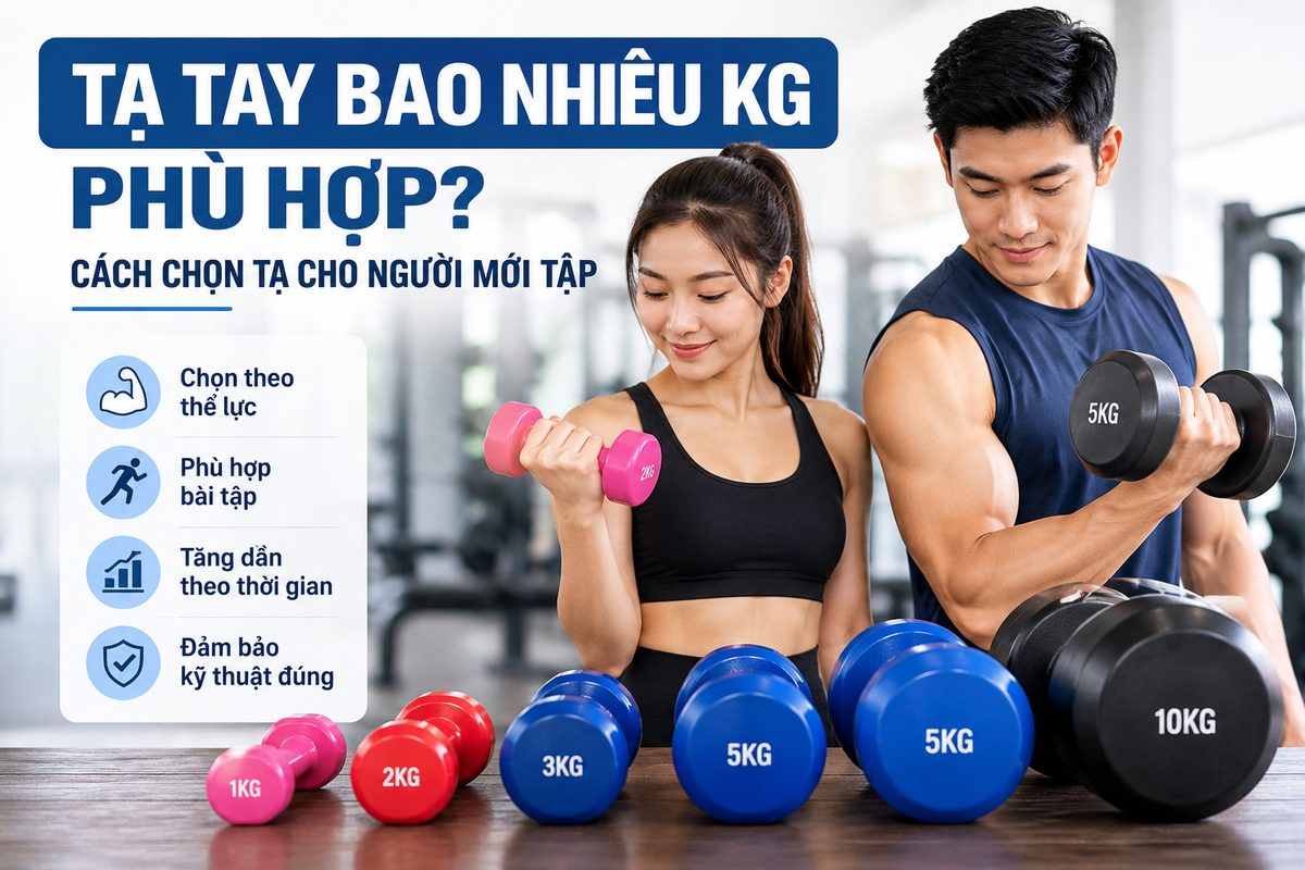Tạ Tay Bao Nhiêu Kg? Cách Chọn Tạ Cho Người Mới Tập 1 Cách chọn tạ tay bao nhiêu kg cho người mới tập