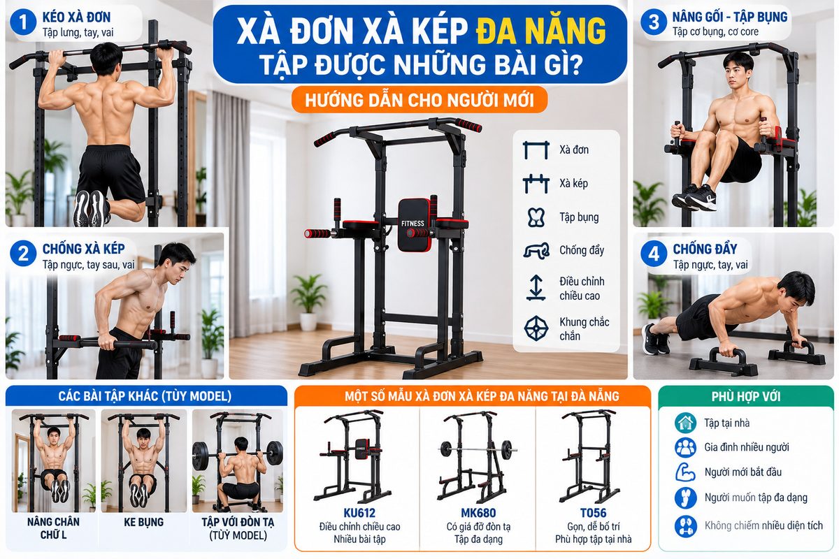 Xà Đơn Xà Kép Đa Năng Tập Được Những Bài Gì? Hướng Dẫn Cho Người Mới