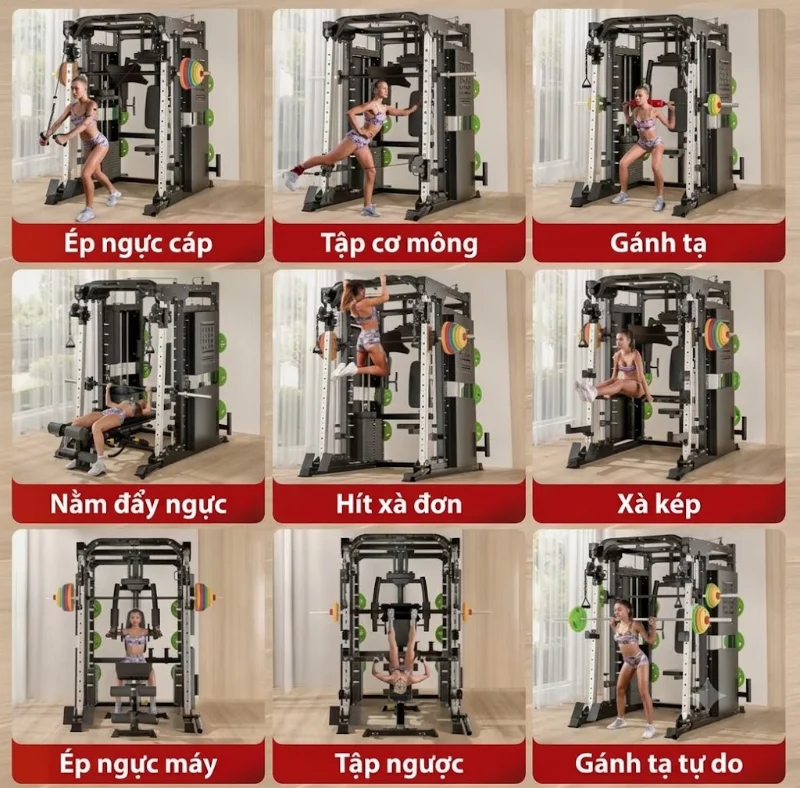 Giàn tạ đa năng HQ-X9 5 cac bai tap gian ta da nang hq